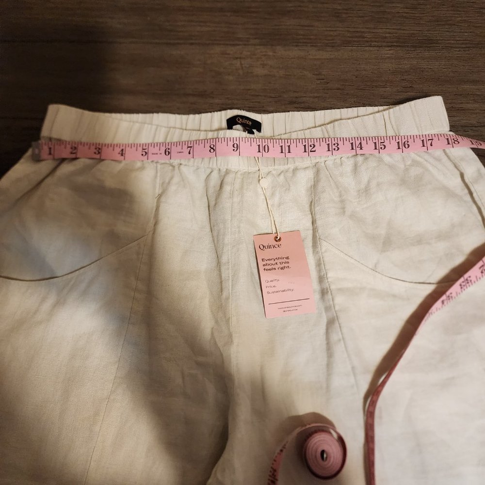 Quince 100% European Linen Tapered Ankle Pant NWT Khaki XL - Picture 4 of 7